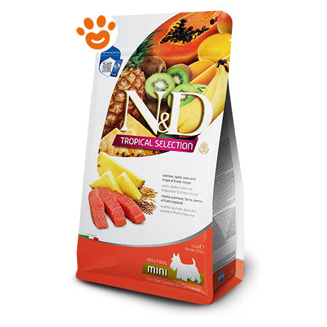 Farmina Dog N&D Tropical Adult Mini Salmone  - Farmina Dog N&D Tropical Adult Mini Salmone - Sacco Da 5 Kg