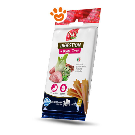 Farmina Dog Snack Dental Treat N&ampD Quinoa Digestion Agnello Medium/Maxi  - Farmina Dog Snack Dental Treat N&ampD Quinoa Digestion Agnello Medium/Maxi - Confezione Da 100 Gr