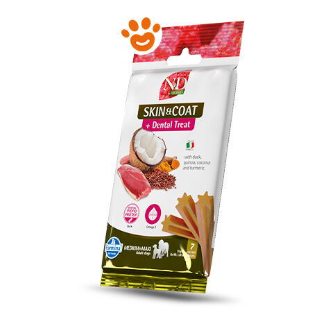 Farmina Dog Snack Dental Treat N&ampD Quinoa Skin&Coat Anatra Medium/Maxi  - Farmina Dog Snack Dental Treat N&ampD Quinoa Skin&Coat Anatra Medium/Maxi - Confezione Da 100 Gr