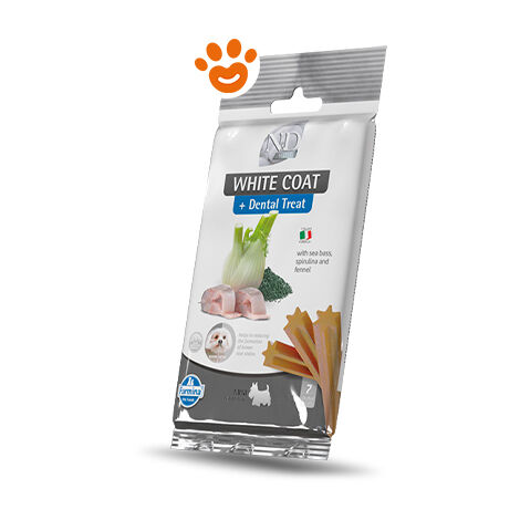 Farmina Dog Snack Dental Treat N&ampD White Coat Spigola Mini  - Farmina Dog Snack Dental Treat N&ampD White Coat Spigola Mini - Confezione Da 60 Gr