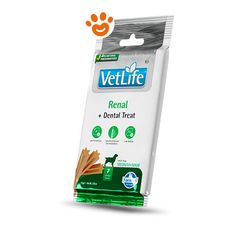 Farmina Dog Snack Dental Treat Vet Life Renal Medium/Maxi  - Farmina Dog Snack Dental Treat Vet Life Renal Medium/Maxi - Confezione Da 100 Gr