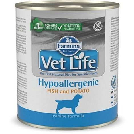 Farmina Dog Vet Life Hypoallergenic Pesce e Patate  - Farmina Dog Vet Life Hypoallergenic Pesce e Patate - Lattina Da 300 Gr