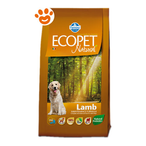 Farmina Ecopet Natural Dog Adult Medium Agnello  - Farmina Ecopet Natural Dog Adult Medium Agnello - Sacco Da 12 Kg