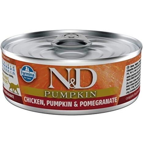 FARMINA NATURAL & DELICIOUS FELINE PUMPKIN CON POLLO, ZUCCA E MELOGRANO 80 GR UMIDO