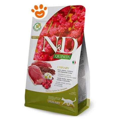 Farmina N&D Cat Quinoa Urinary con Mirtillo e Anatra, Cibo Secco per Gatti Adulti, 5 kg