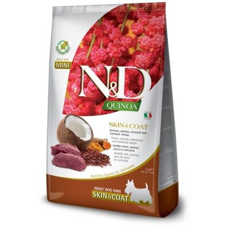 FARMINA N&D Quinoa Dog Skin&Coat Venison, Coconut Adult Mini - nourriture sèche pour chiens - 2,5 kg