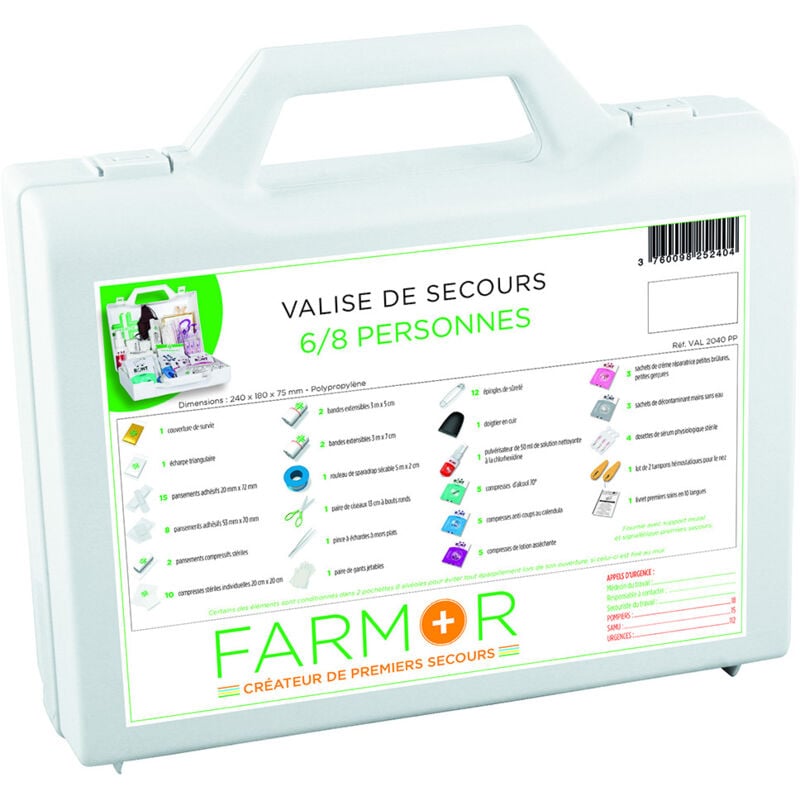 Valise De Secours Farmor 6/8 Personnes -Val 2040 Pp