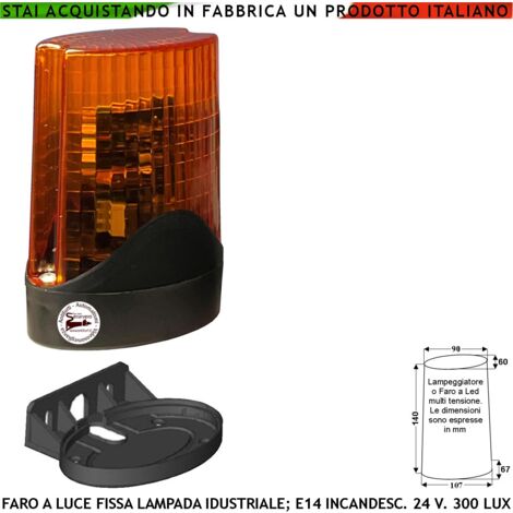 Faro 12 Led 4 File Selezione Luce Fissa Oppure Lampeggiante 60 Cicli al Minuto Alimentazione 12 Vcc 24/230 Vac Con Base da Parete Uso Come Monitore su Automatismi o Come Ripetitore di allarme