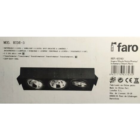 Faro 43343 - Faretto da incasso a 3 luci HIDE 3 - G53 AR111 100W