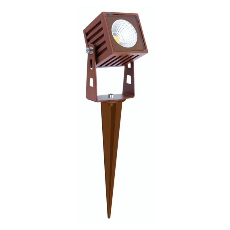 Spot led carré zas Beneito 7W IP65, couleur corten
