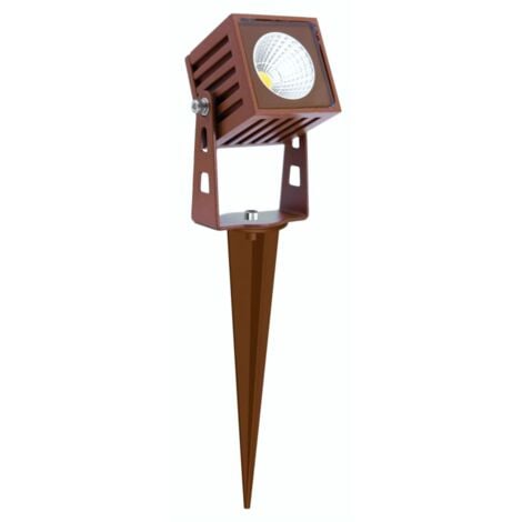 BENEITO FAURE Faro a led a picchetto ZAS quadrato Beneito 7W IP65 colore Corten