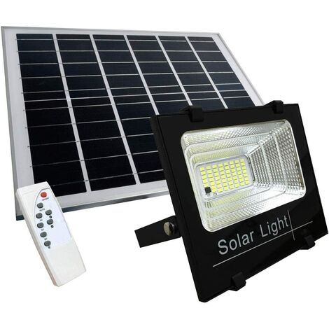 Faro A Led Da 100W SMD Luce Bianca Con Pannello Solare Sensore E Telecomando
