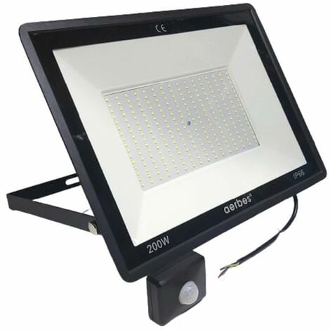 EXSENSA Faro a LED da esterno con sensore crepuscolare 200W luce fredda con staffa G6200