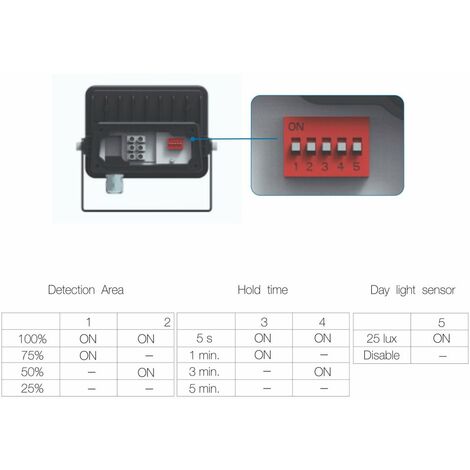 Faro a led SKY 30W IP65 con sensore integrato 5000k Bianco