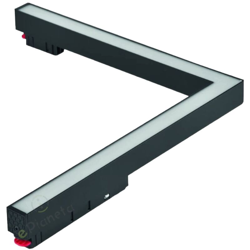 Faro angolare 24W nero da incasso per binario