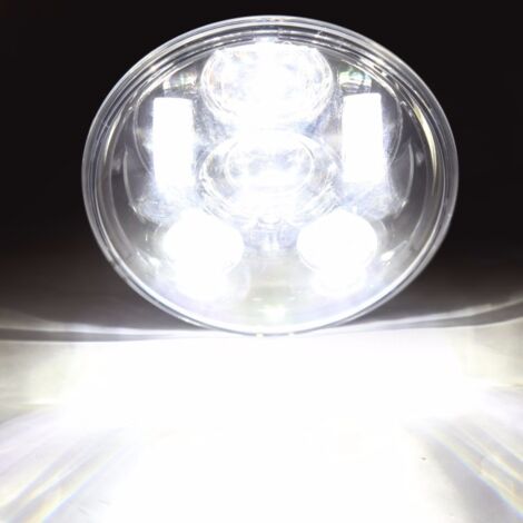 Faro anteriore modificato per moto Harley-Davidson 883, diametro 5,75 pollici, lampadina H4 a doppio fascio (fari abbaglianti e anabbaglianti) della marca deng  ALOVEZ
