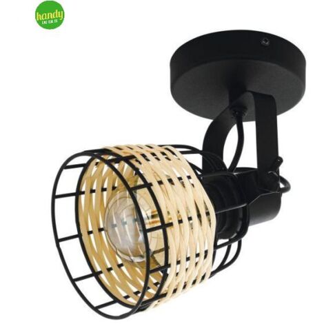 Faro Anwick Eglo 1xE27 Nero Rattan