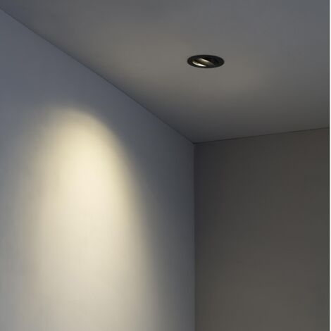 Faro Arg - Downlight da incasso nero inclinabile GU10