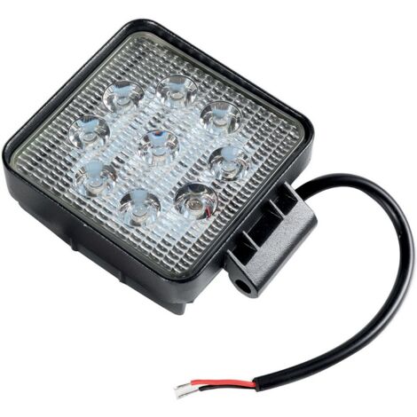 Faro ausiliario 9 led quadrato auto nero, indicatore fuori strada