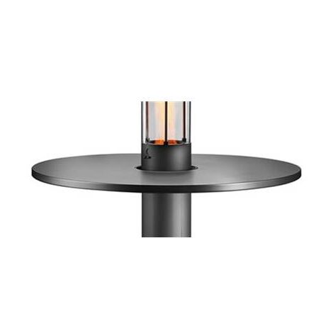Faro Barcelona – Table XL en acier inoxydable pour chauffage à granulés – Diamètre 107 cm – Pour espaces extérieurs conviviaux – Chauffage au gaz