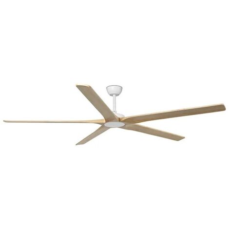 Faro Bigwood Ventilatore da soffitto XL a 5 pale bianco opaco, pino
