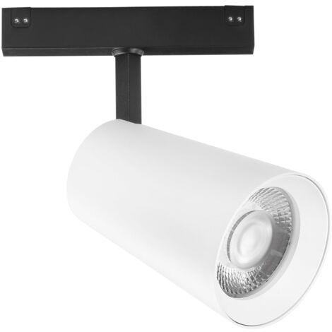 Faro binario DAVINCI 48V in alluminio bianco 30W luce calda 3000K
