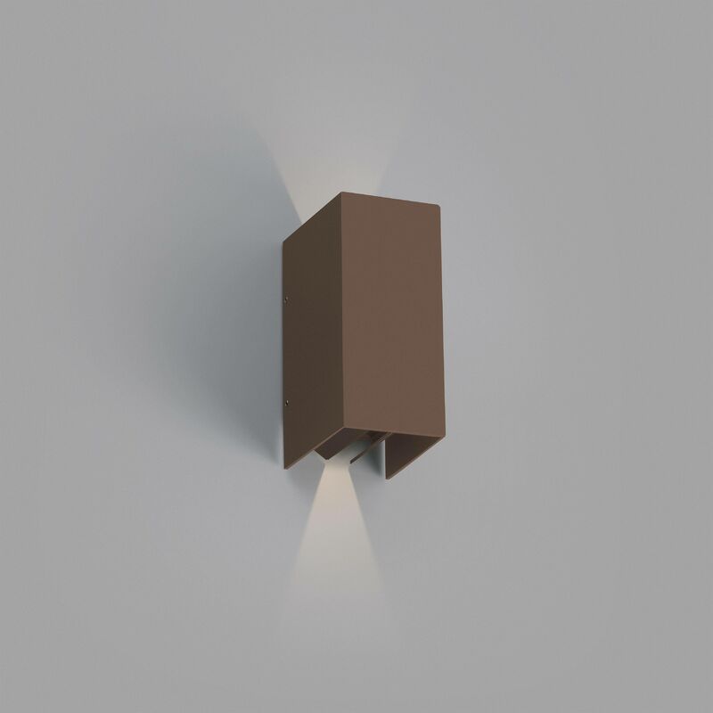 Faro Blind - Outdoor led Up Down Wall Lamp Rust Brown 6W 3000K IP54