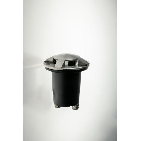 "Faro carrabile HUMMER rotondo in acciaio inox argento 10.5 cm."