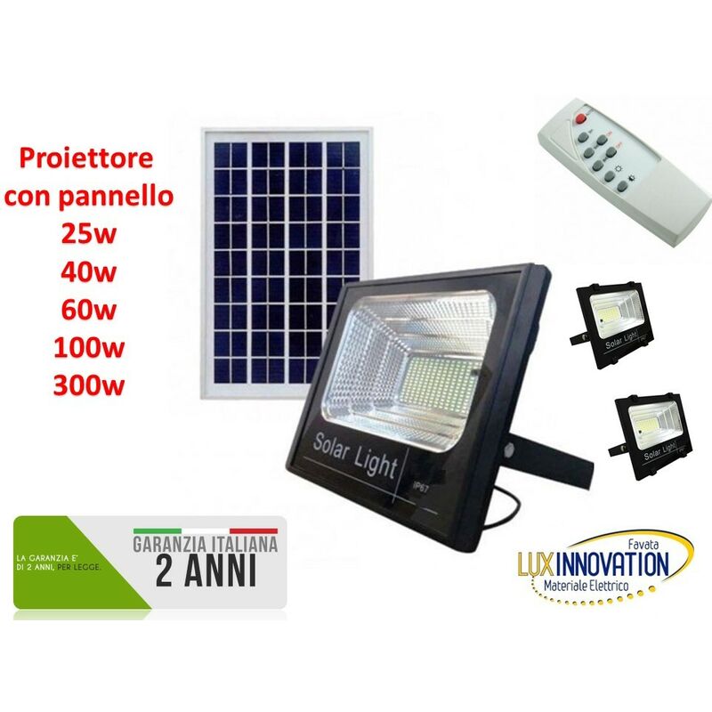 Faro con pannello solare 100W kit completo