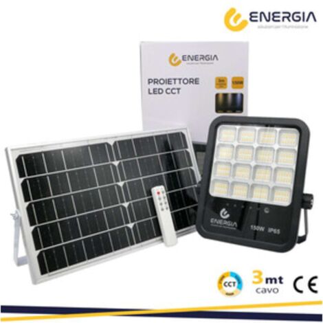 FARO CON PANNELLO SOLARE 150W 1600LM CCT TELECOM.