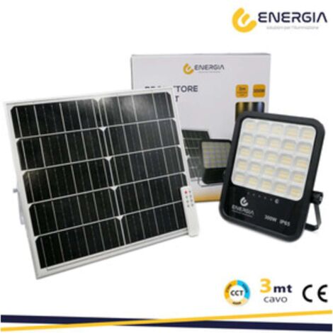 FARO CON PANNELLO SOLARE 300W 3300LM CCT TELECOM.
