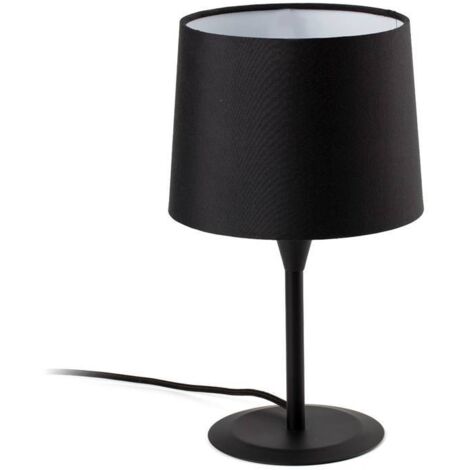 Faro CONGA - Lampada da Tavolo Rotonda Tapered Nera, E27