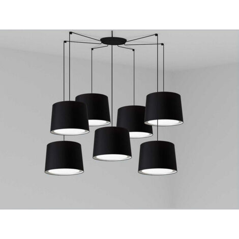 Faro CONGA Lámpara Colgante Suspensión Negra 7 Luces