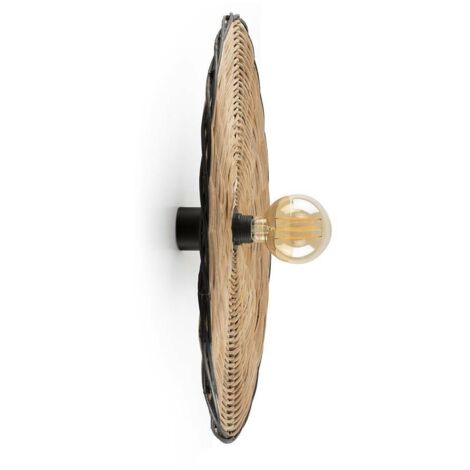 Faro Costas 600 H70 Schwarz, Rattan Wand-/Deckenleuchte