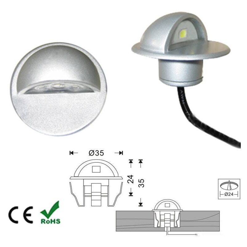 Faro led da incasso IP65 12V-DC 0,4W - Bianco Caldo