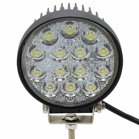 Fari led trattore alluminio abs 48W 16 led 6500K 10.5 cms 4.21 faro led  12v fari led auto faretti led auto faro da lavoro led fari led 12v fari a  led per