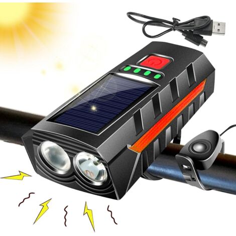 Faro De Ciclismo, Luces De Ciclismo para Montar De Noche, Luz Frontal con Altavoz, Faro Delantero de Ciclo de Alto Brillo, Accesorios de Ciclismo Impermeables para Viajes de Larga Distancia,
