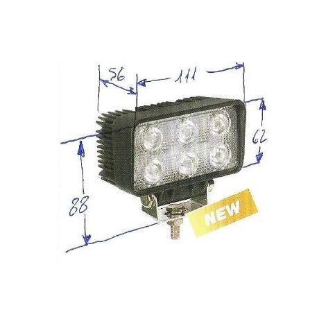 Faro de trabajo 6 leds 12-24V NEWGARDENSTORE 1350 lúmenes para tractor agrícola