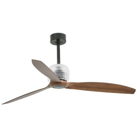 Ventilatore da soffitto, Morea, 152 cm, DC, design, nero/ pale ABS-legno ,  Faro.