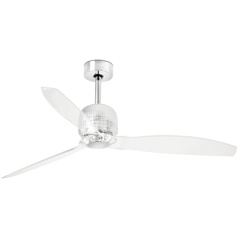 Faro Barcelona - deco fan Ventilateur de plafond chromé sans lumière et avec aDCessoire en verre 33394D