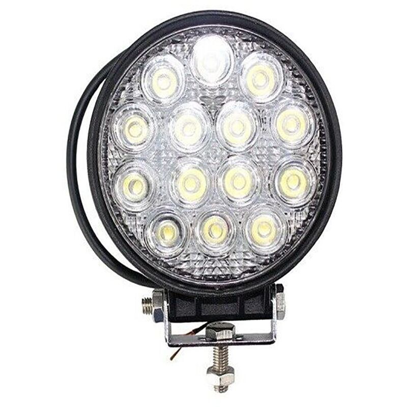Faro Delgado Adicional De Profundidad Para Coche Todo Terreno 12v Redondo 14 Led 48w Ip67