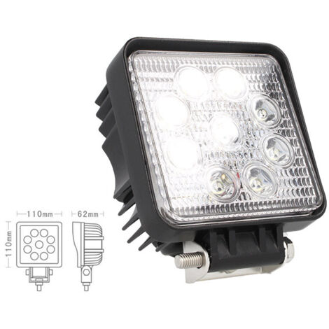 Faro di Profondita Led Quadrato 12V 24V 27W