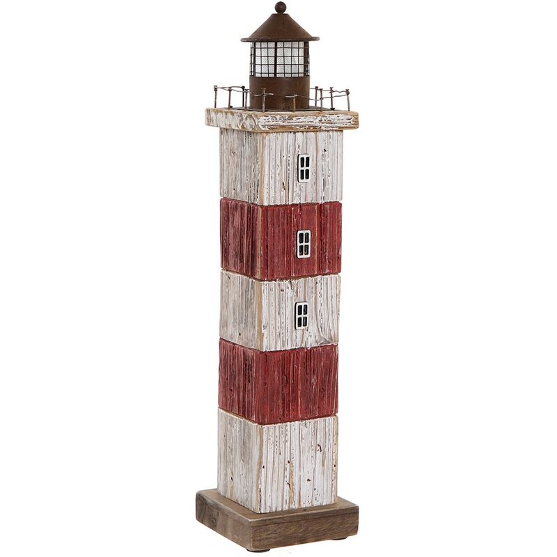 

Faro DKD Home Decor Decorativo Marinero Metal Madera de Paulonia (10 x 10 x 42 cm)