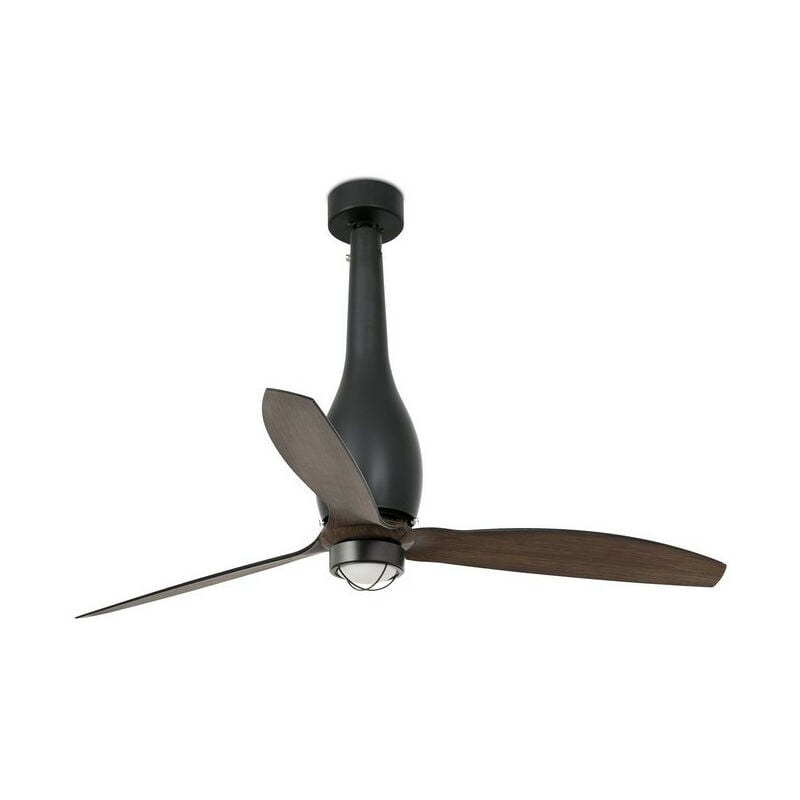 Faro Barcelona - Faro eterfan - led Matt Black, Wood Ceiling Fan with dc Motor Smart - Remote Included, 3000K