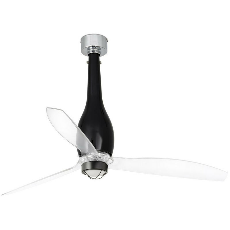 Faro Lighting - Faro ETERFAN LED Shiny Black, Transparent Ceiling Fan with DC Motor, 3000K