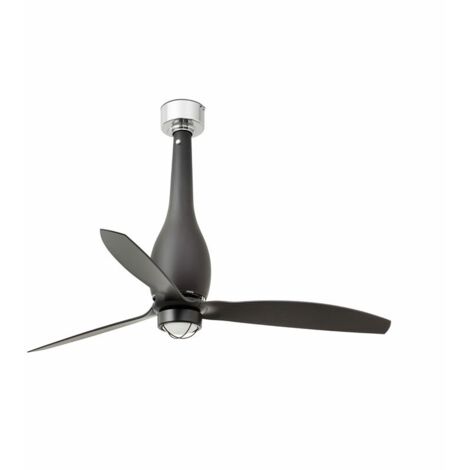 Faro ETERFAN LED Ventilador de techo negro mate con motor DC, 3000K