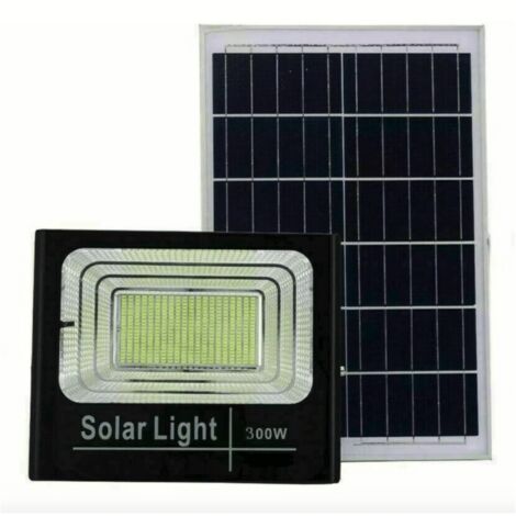 FARO FARETTO LED 300 W PANNELLO SOLARE LUCE FREDDA 6500 K ESTERNO GIARDINO 198