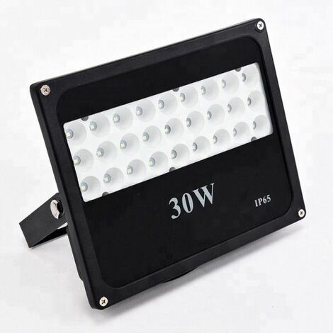 Faro faretto led da esterno proiettore 30W con staffa luce bianca 6000K IP65