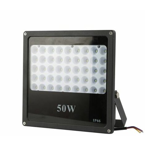 Faro faretto led da esterno proiettore 50W con staffa luce bianca 6000K IP65