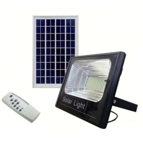FARO FARETTO LED ENERGIA SOLARE PANNELLO CREPUSCOLARE + TELECOMANDO 100 W